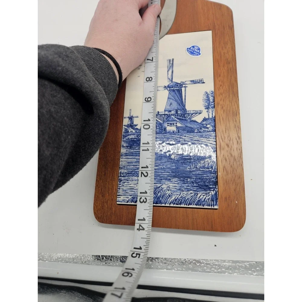 Delft Holland Wood Tile Cheese Cutting Board Trivet Ter Steege 14